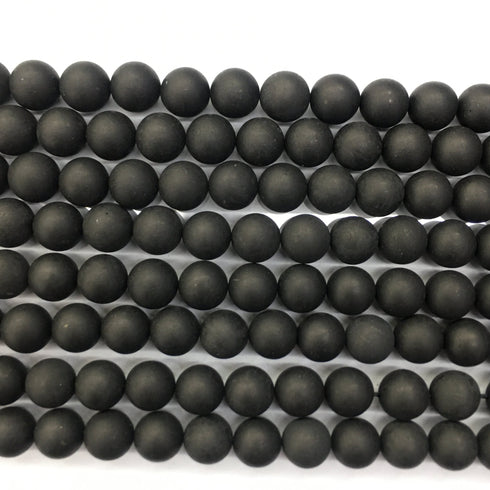 Matte Shungite Round Beads 8mm